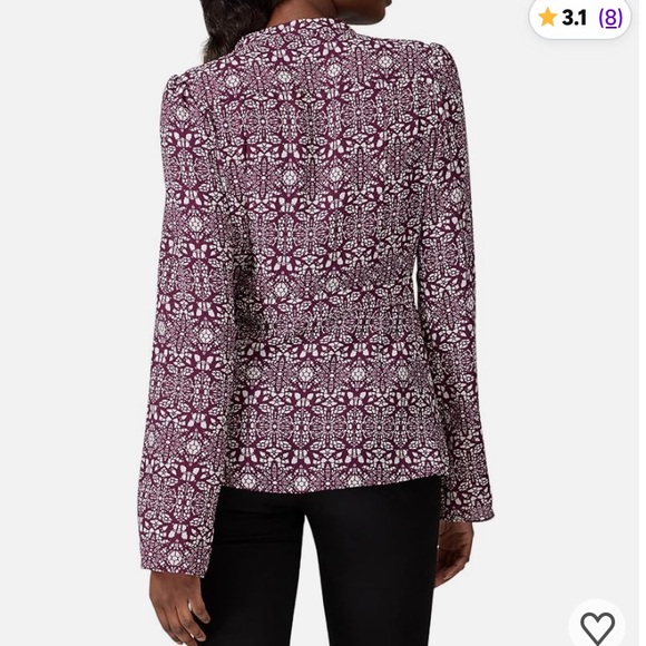 Derek Lam Burgundy and White Patterned Blouse Sz 38 (US 4 appx) - Picture 5 of 12